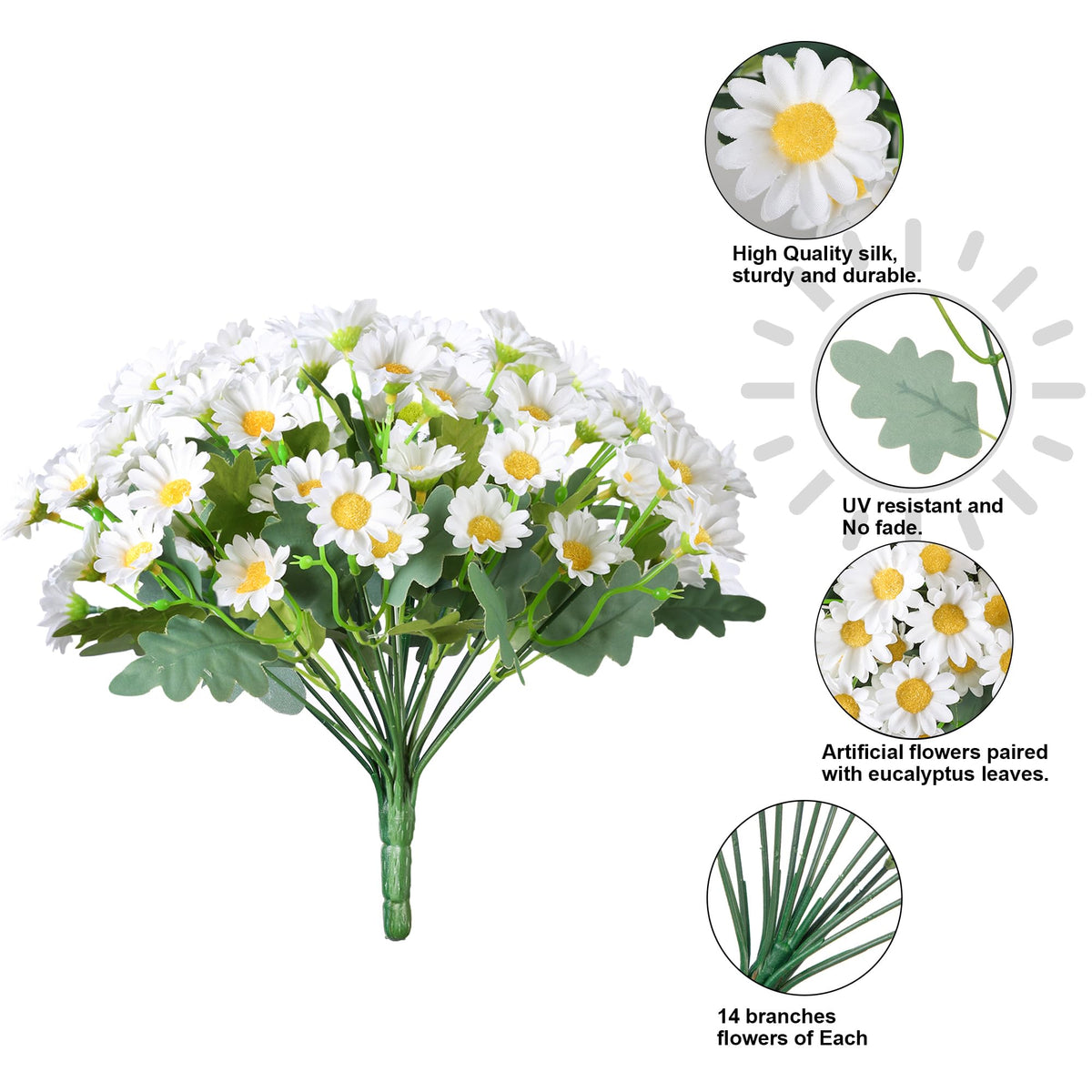 INSPRING white daisies brighten dining tables and windowsills without daily upkeep.