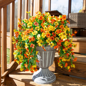 INSPRING realistic-looking flower vines enhancing entryways and balconies