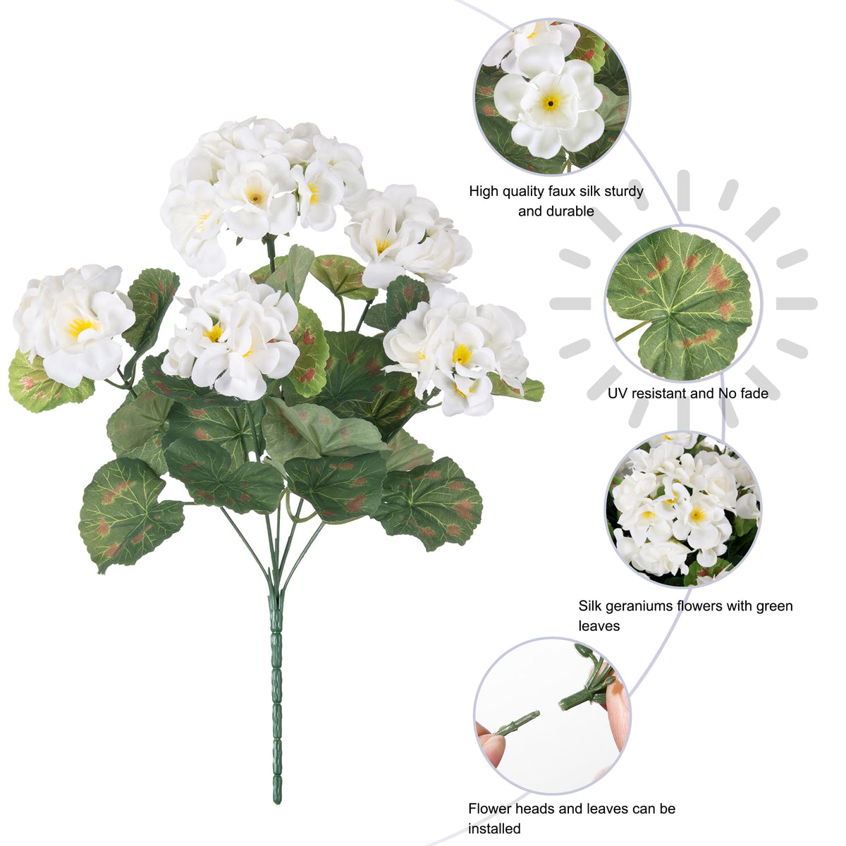 INSPRING fake geraniums garden and yard display for year-round color