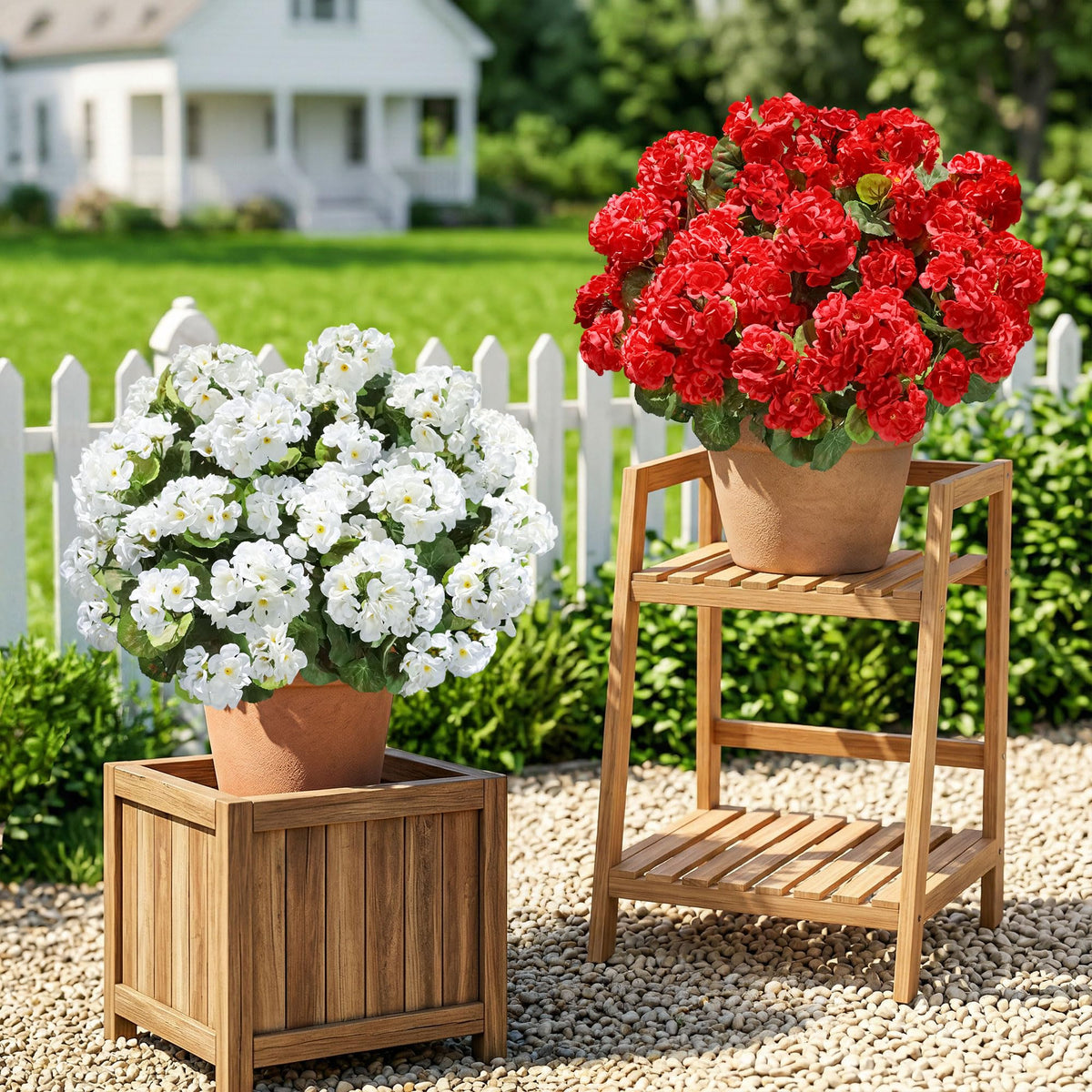 INSPRING fake geraniums low maintenance display with no watering needed