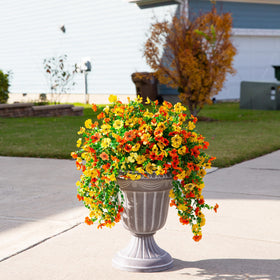 INSPRING fall decor flowers paired with seasonal accents for cozy setups