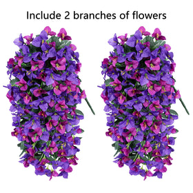 INSPRING realistic faux flowers in a planter for curb appeal
