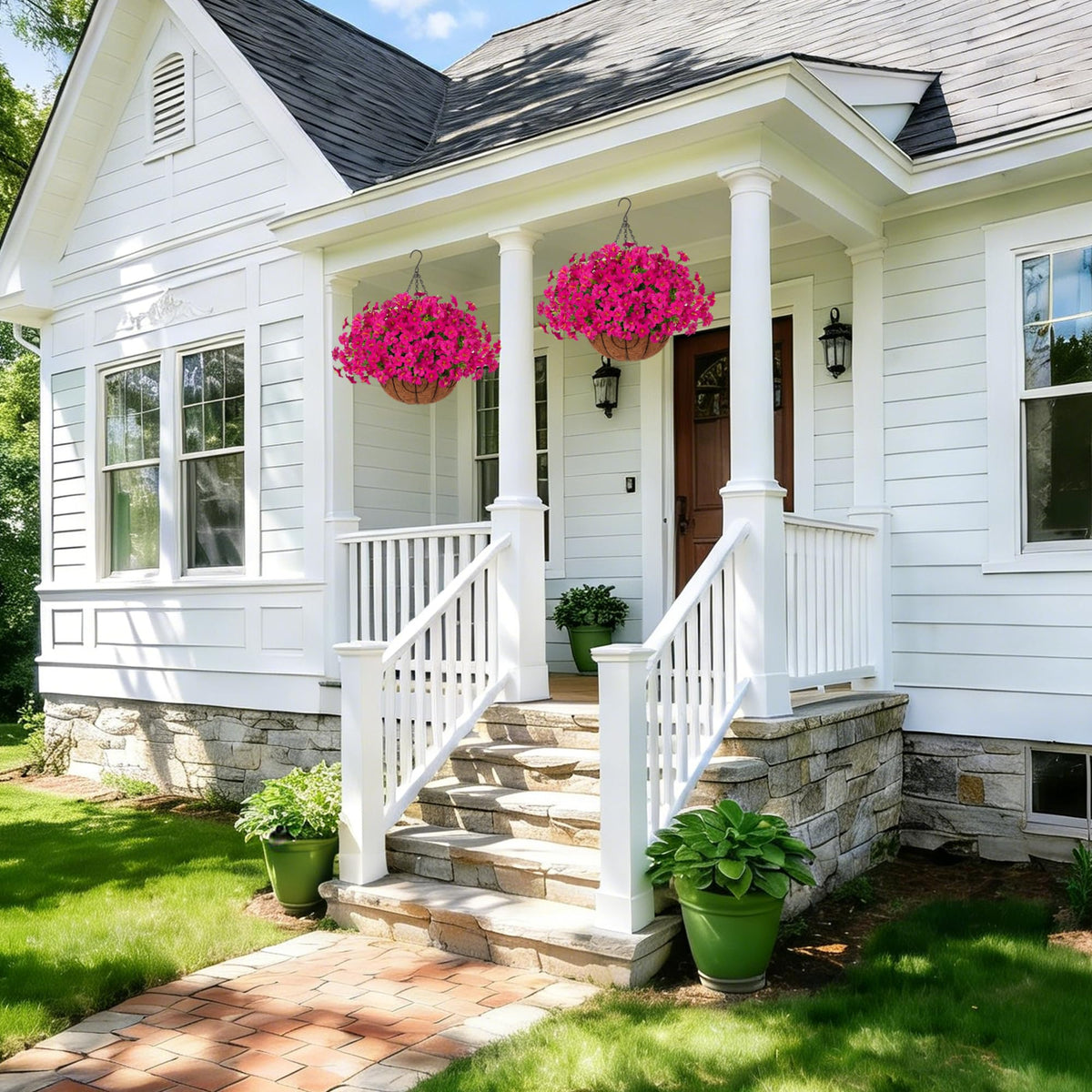 INSPRING UV-resistant faux flowers look lifelike for exterior spaces