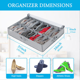 INAYA under-bed storage with a hard bottom for stable, protected footwear.