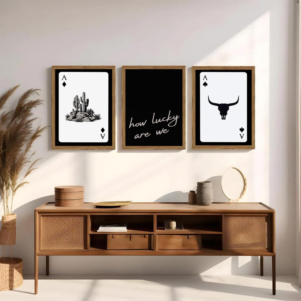 Inch Sunshine Art How Lucky Are We poster brings vintage flair to living spaces.