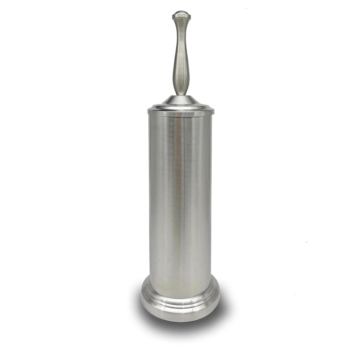 Indecor Home brushed nickel toilet brush with holder for discreet storage and quick daily cleaning