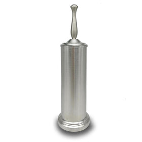 Indecor Home brushed nickel toilet brush with holder for discreet storage and quick daily cleaning