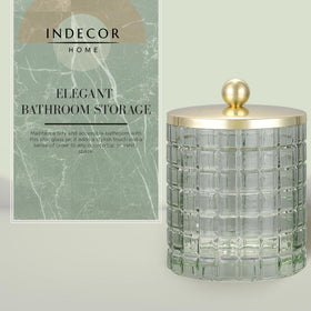 Indecor Home gold lid jar protects contents from dust and moisture.