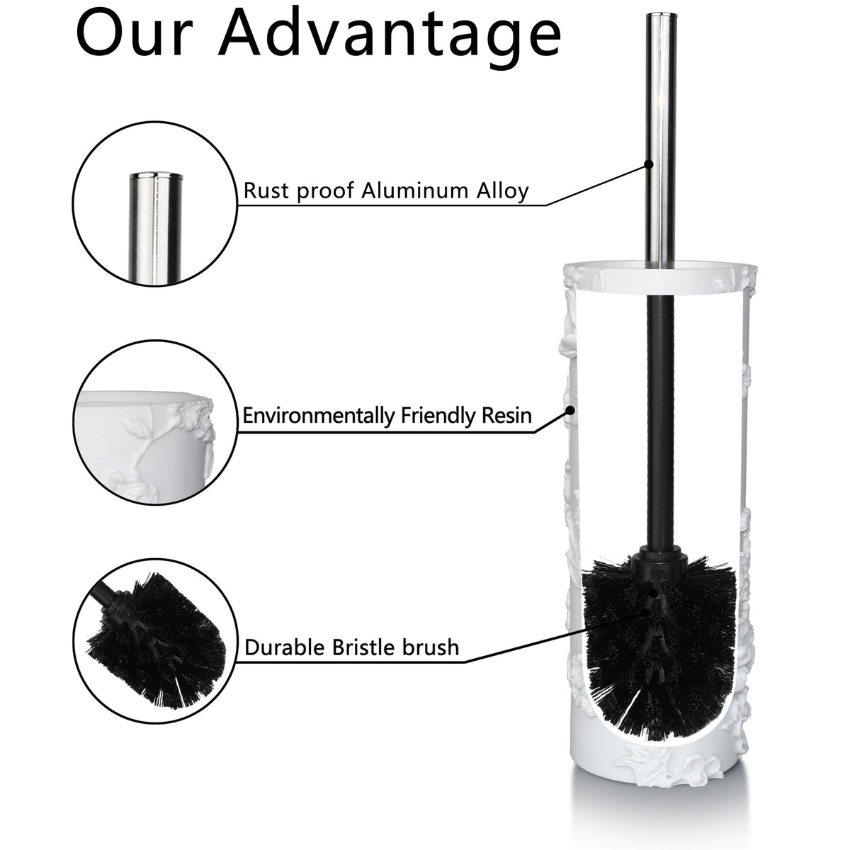 Indecor Home resin holder design keeps bathroom tidy and accessible.
