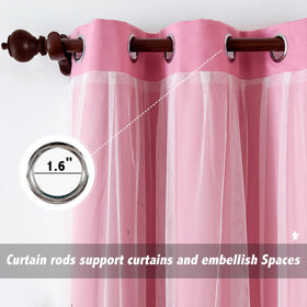 Indistar star cutout curtain grommet detail on pink fabric.