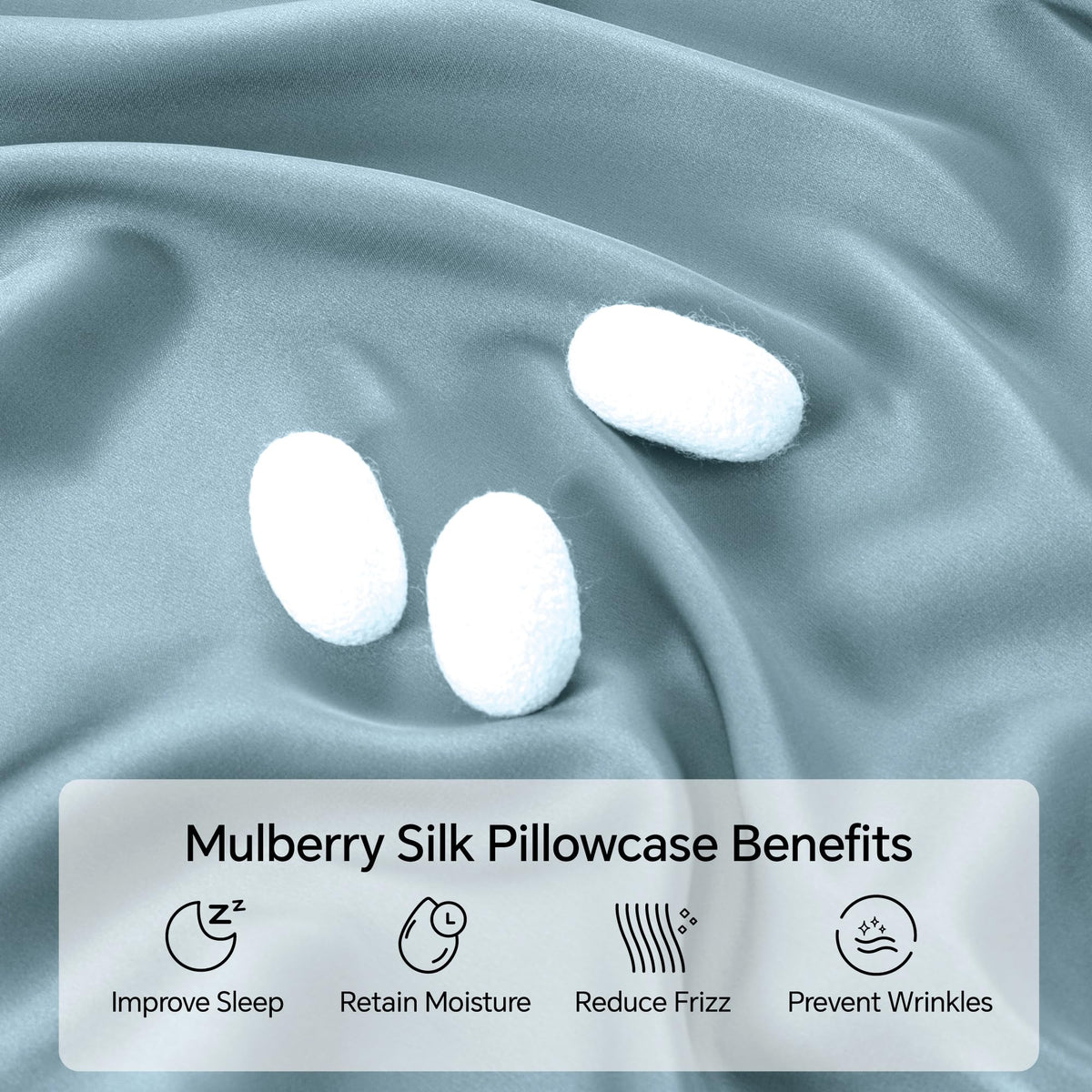 INFIIXSO airy blue silk pillowcase showcases breathable cooling for restful nights