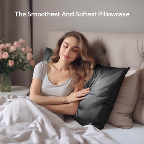 INFIIXSO silk pillowcase gift-ready packaging in black.