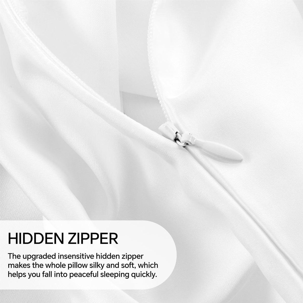 INFIIXSO silk pillowcase on pillow in morning light evokes cooling and comfortable nights.