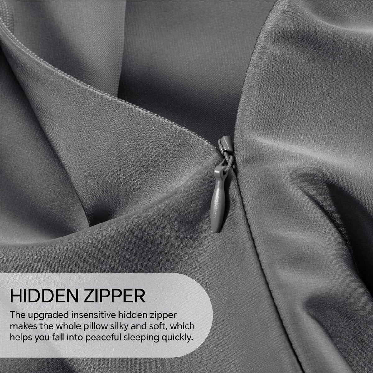 INFIIXSO skin-friendly silk pillowcase promotes gentle contact with face.