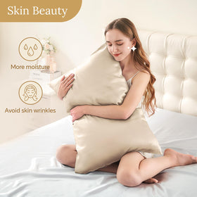 INFIIXSO silk pillowcase standard size 20x26 displayed.