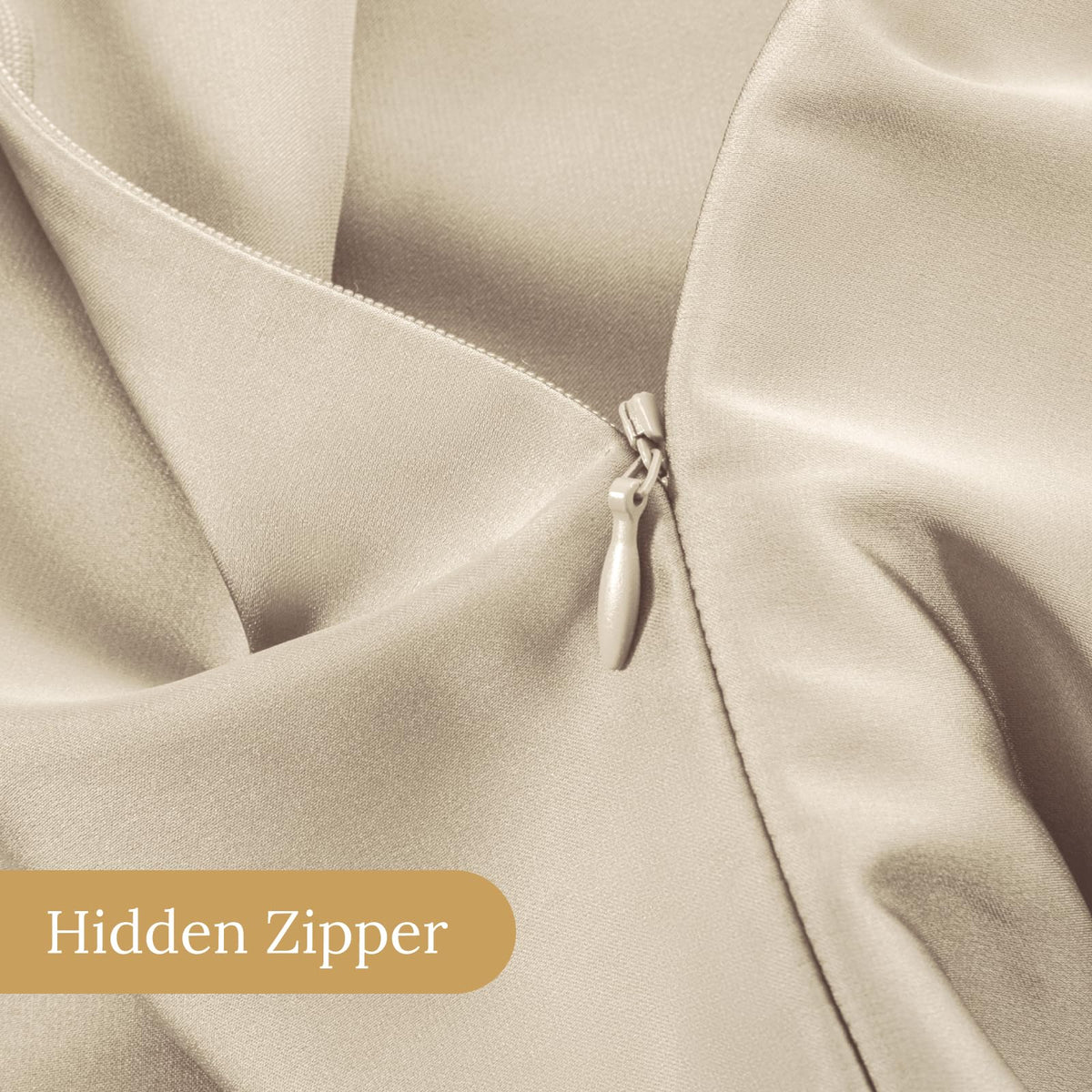 INFIIXSO silk pillowcase two-pack in beige packaging.