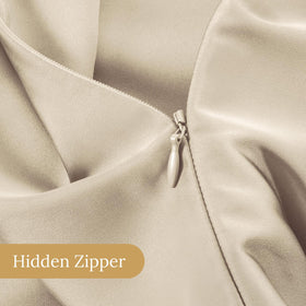 INFIIXSO silk pillowcase two-pack in beige packaging.
