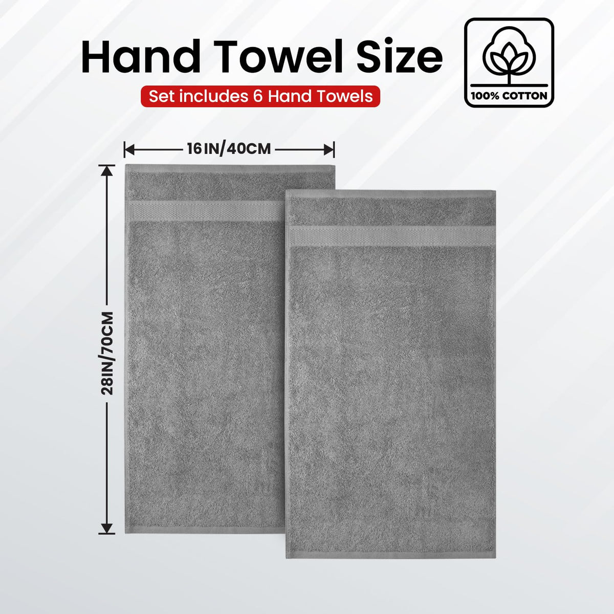 Infinitee Xclusives gray hand towels in a bathroom scene for daily use.