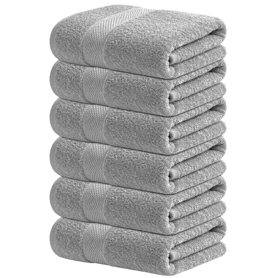 Infinitee Xclusives gray hand towels front view for spa-like bathroom comfort.