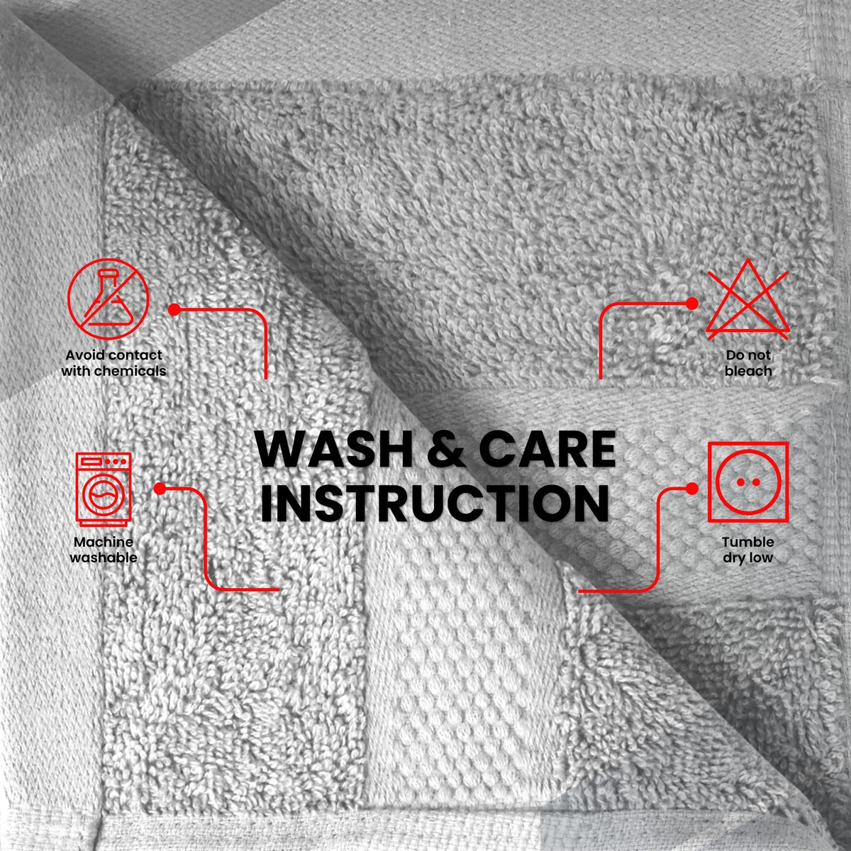 Infinitee Xclusives gray hand towels with hotel-quality plush for guests.