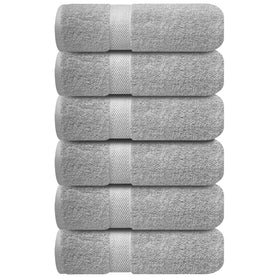 Infinitee Xclusives gray hand towels for kitchen or gym use.