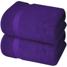 Infinitee Xclusives jumbo bath sheet in a guest bathroom, delivering hotel-grade softness.