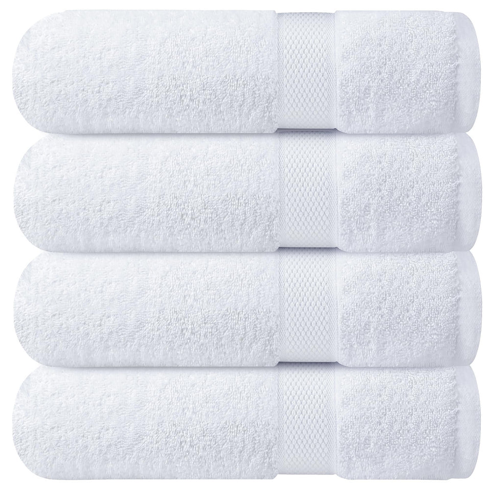 Infinitee Xclusives luxury bath towels set of four with 27x54 inches for spa-like softness.