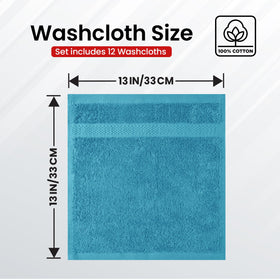 Infinitee Xclusives pack of 12 washcloths for gym, bath, and spa.