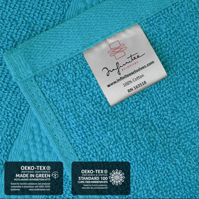 Infinitee Xclusives Teal Hand Towels 600 GSM weight offers hotel-quality plushness