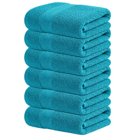 Infinitee Xclusives Teal Hand Towels set of six for a plush bathroom upgrade