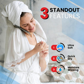 Infinitee Xclusives towel texture closeup: luxurious softness that improves after washing.