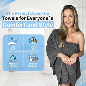 Infinitee Xclusives towel draped in a bright bathroom shows luxurious comfort