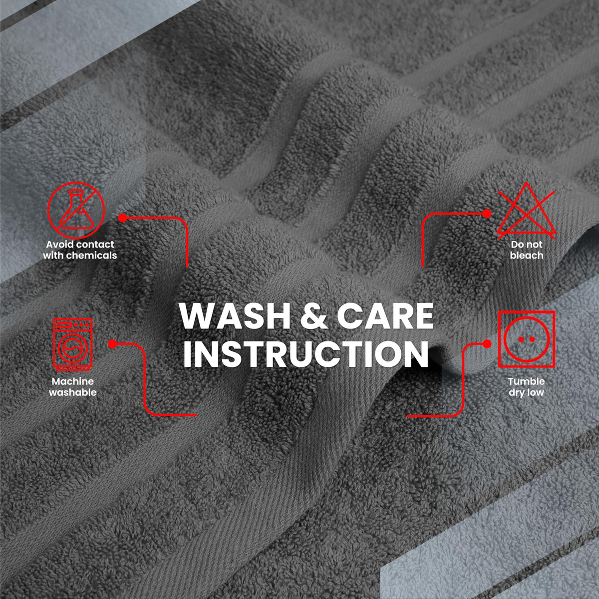 Infinitee Xclusives towel wash-dry quick feature illustrates fast drying