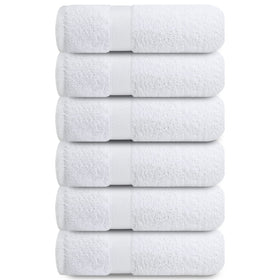 Infinitee Xclusives six-piece towel stack ready for guest rooms
