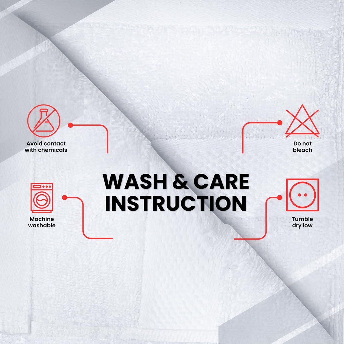 Infinitee Xclusives white towels with hotel-quality presentation