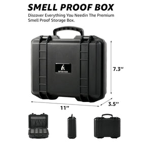 INFINITKIN Smell Proof Box aluminum container included for immediate storage.