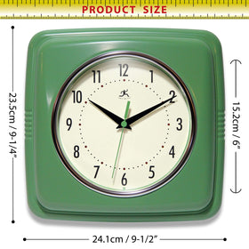 Infinity Instruments clock includes easy-hang hooks for simple wall installation.