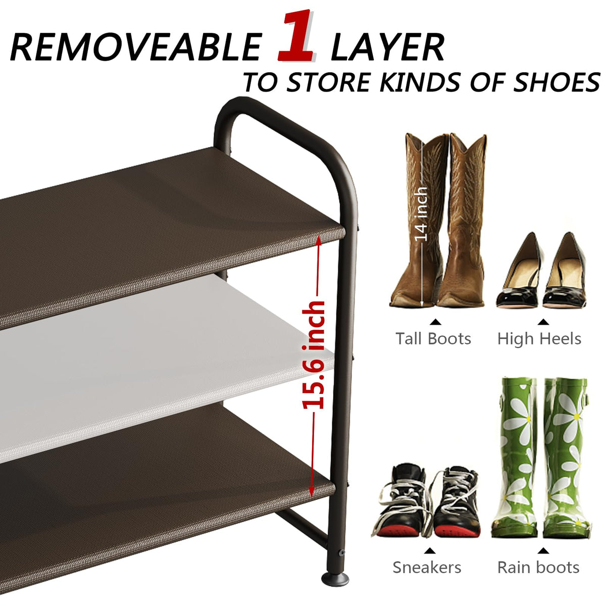 INGIORDAR bottom layer stores slippers for quick access.