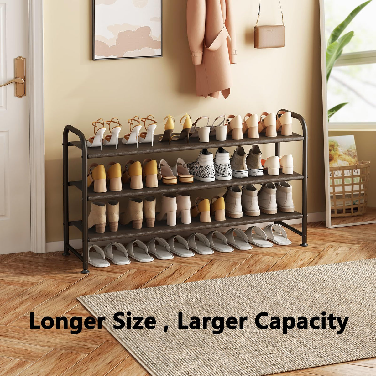 INGIORDAR dustproof shelves protect footwear from debris on each level.