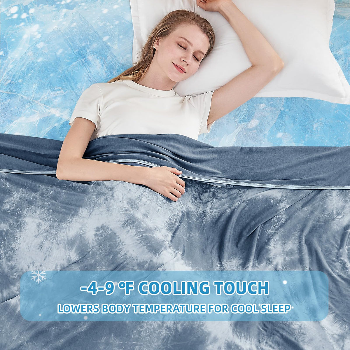 inhand cooling blanket queen size fabric texture showing soft moisture-wicking surface