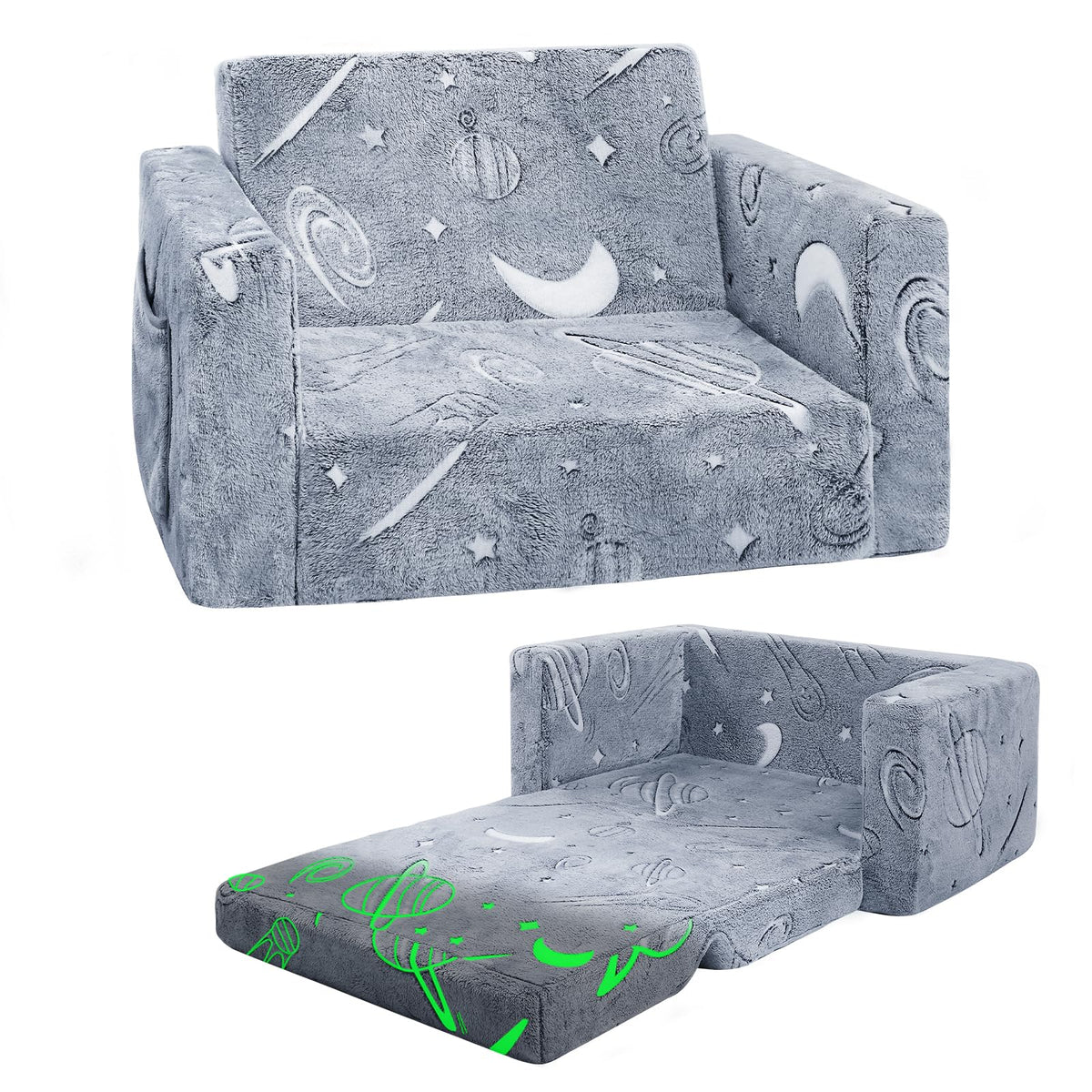inhand toddler chair foldout couch in space pattern for cozy playtime