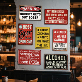 Inhapi bar sign pre-drilled holes for quick hanging and display