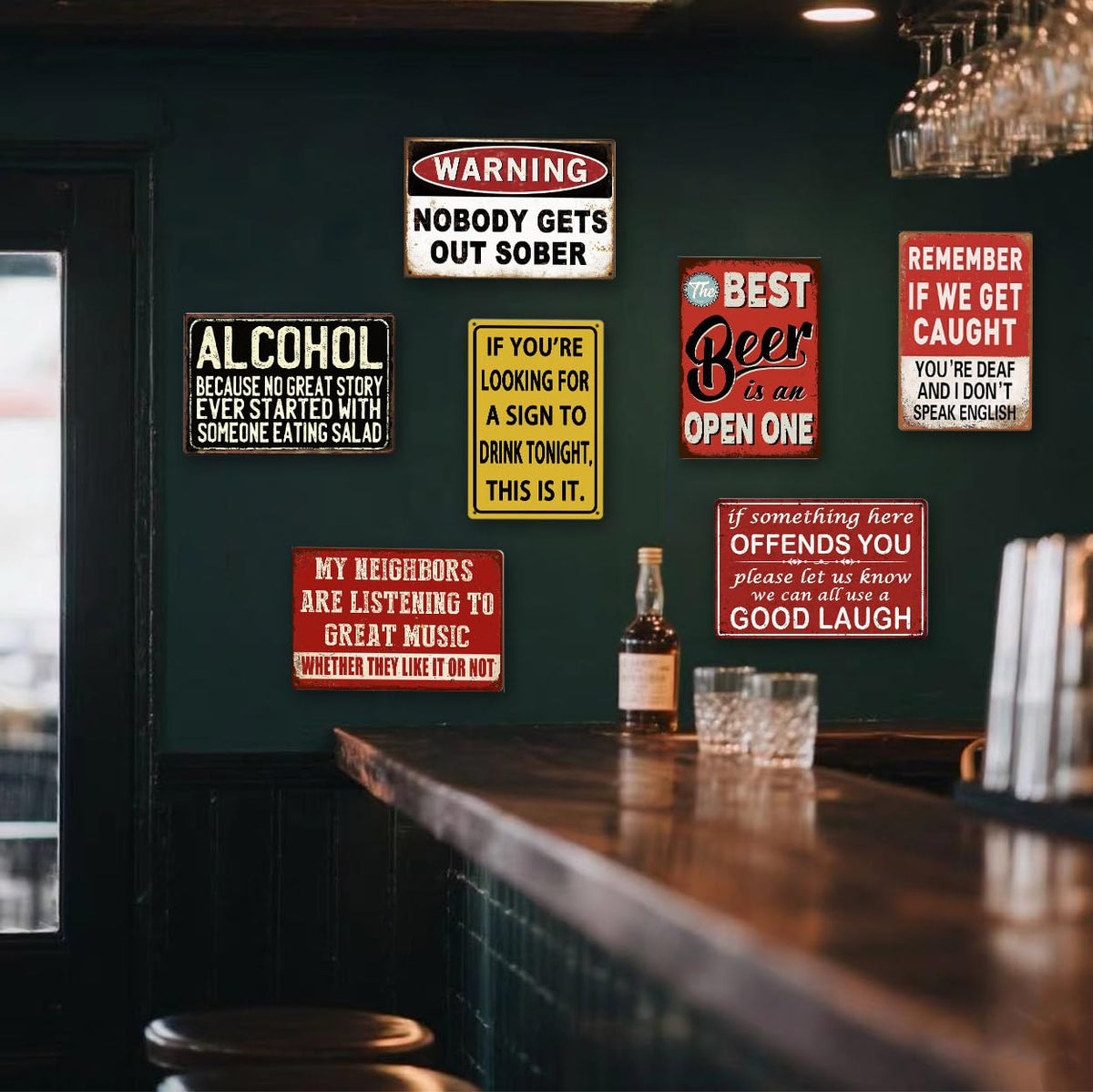 Inhapi bar sign vintage typography collection for nostalgic vibe