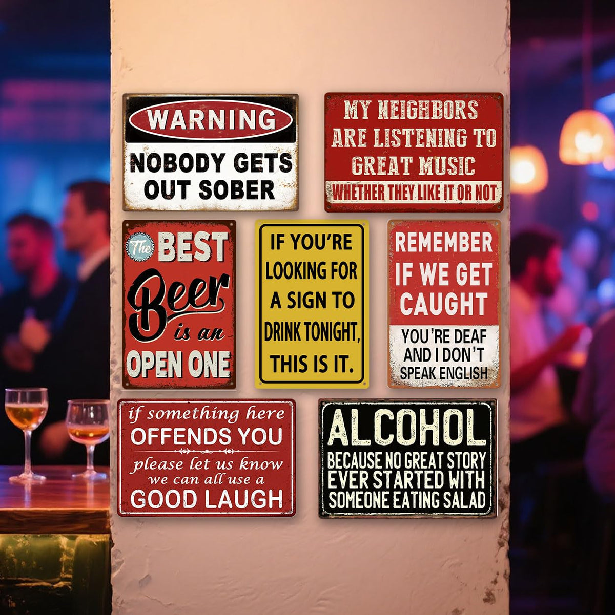 Inhapi dad-approved gift sign set suitable for birthdays and housewarmings
