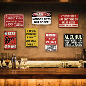 Inhapi funny bar sign retro man cave wall art for space accents