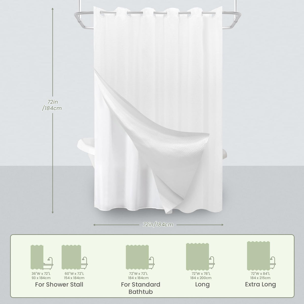 Inhousolu machine-washable curtain for simple care.