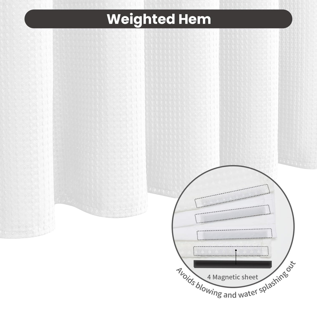 Inhousolu curtain with magnetic bottom and liner for stability.