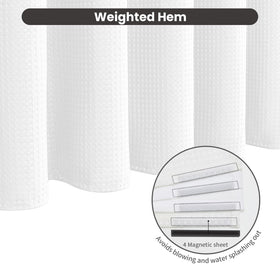 Inhousolu curtain with magnetic bottom and liner for stability.