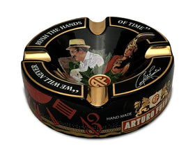 Inhouse Arturo Fuente porcelain ashtray in black, ideal for a refined cigar corner.
