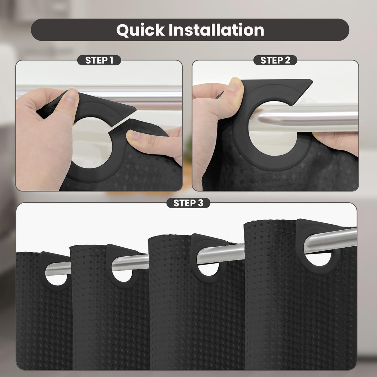 Inhousolu 72x72 curtain fits standard tubs for quick, renter-friendly upgrades.